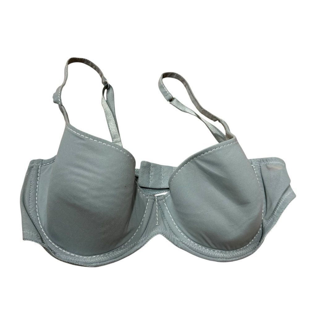 La Perla Blue Gray Contrast Stitch Bra - Picture 7 of 13